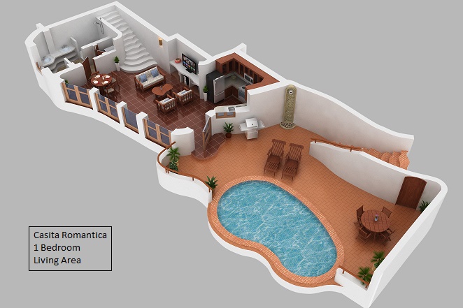 3D Living Area Living Area Floor Plan Casita Romantica